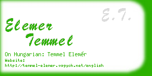 elemer temmel business card